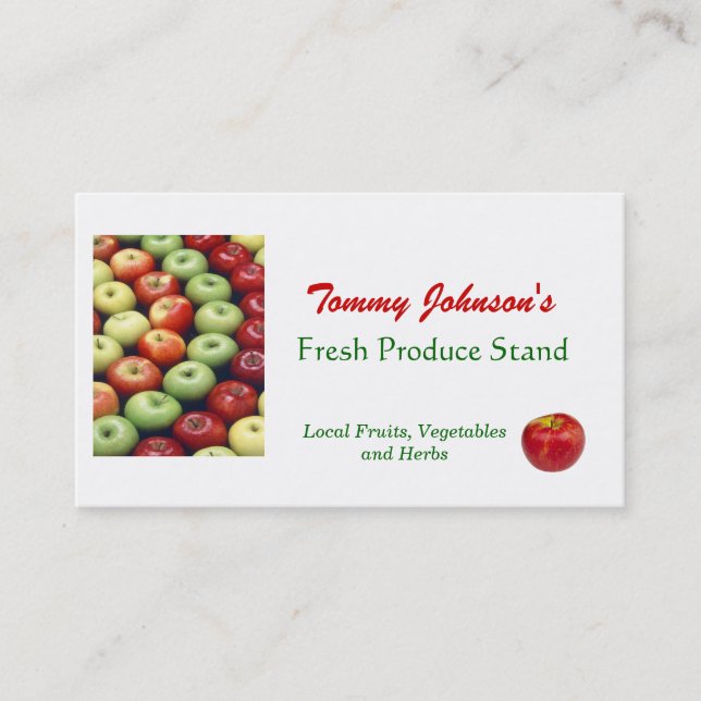 Customize Fresh Produce Vegetable Fruit Market Business Card (Front)