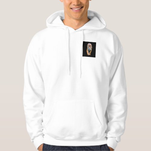 Customize Front And Back Design Walking Tiger Mens Hoodie