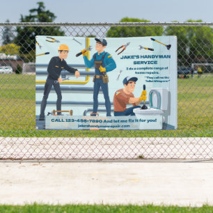 Customize Funny Handyman Business Advertising Banner