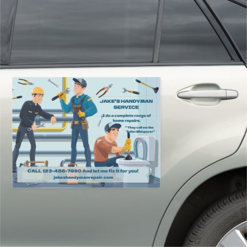 Customize Funny Handyman Business Truck Car Magnet