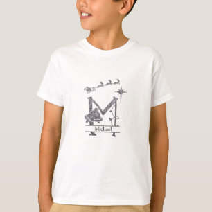 Customize Funny M Christmas Alphabet T-Shirt