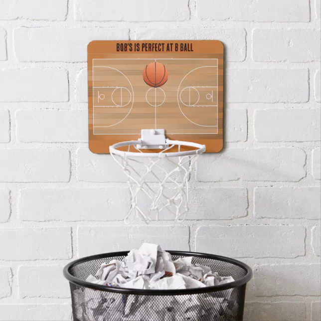 Customize Funny Sports Trash Can  Mini Basketball Hoop (In Situ)