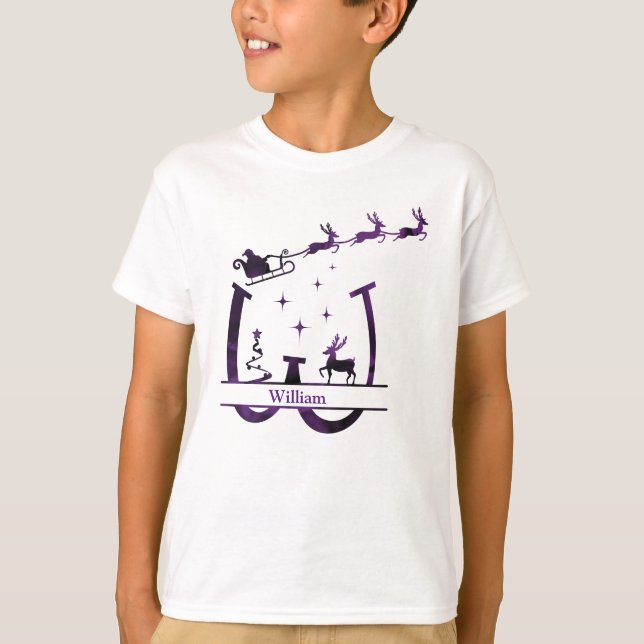 Customize Funny W Christmas Alphabet T-Shirt (Front)