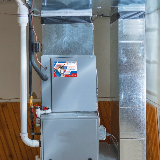 Customize Furnace Heating System Repair Furnace Rectangular Sticker (This sticker mockup is not to scale. It is a reference image.)