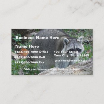 (customize) Furry Raccoon Photo Business Card by Scotts_Barn at Zazzle