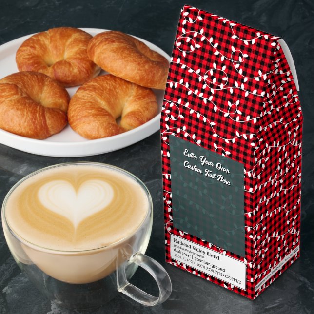 Customize Garland Christmas Light Red Buffalo Plai Roasted Coffee (Breakfast)