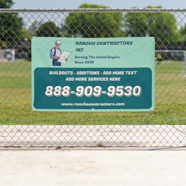 Customize General Contractor Jobsite Advertisement Banner (Insitu)