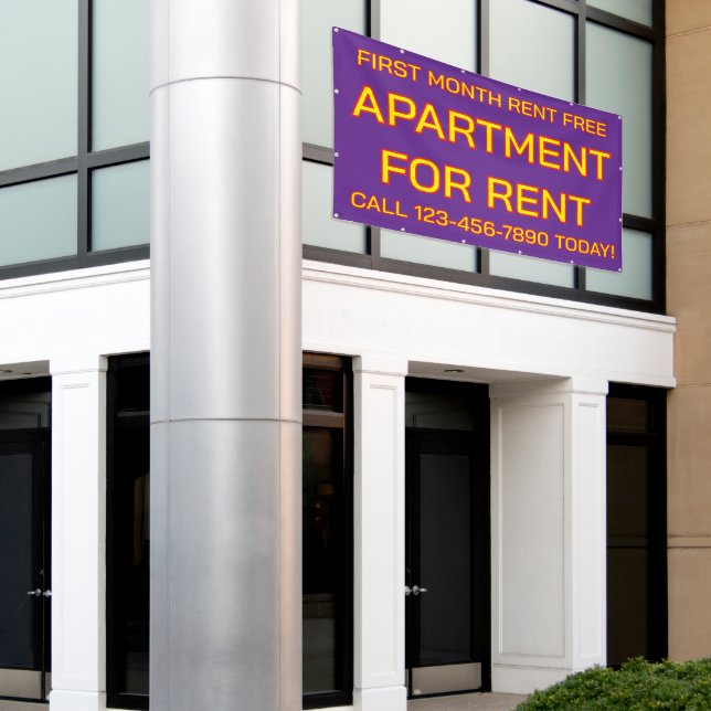 Customize Generic Apartment For Rent Lease Large  Banner (Outside Building)