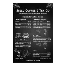 Customize Generic Coffee Menu Price Chalkboard