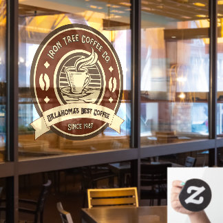 Customize Generic Coffee Shop Rustic Front Window Cling