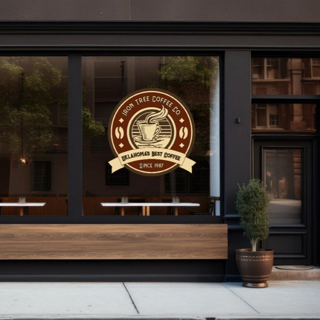 Customize Generic Coffee Shop Rustic Front Window Cling (Creator Uploaded)