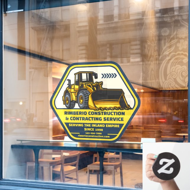Customize Generic Construction Contracting Busines Window Cling (Cafe Window)