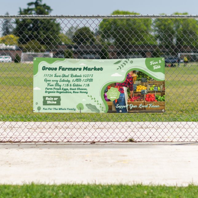 Customize Generic Farmers Market Organic Veggies Banner (Insitu)