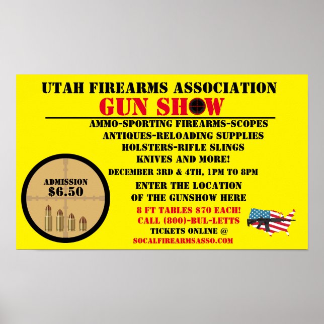 Customize Generic Gun Show Event  Detailed Icon Poster (Front)