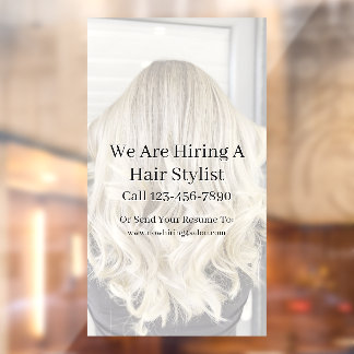 Customize Generic Hair Salon Now Hiring Window Cling