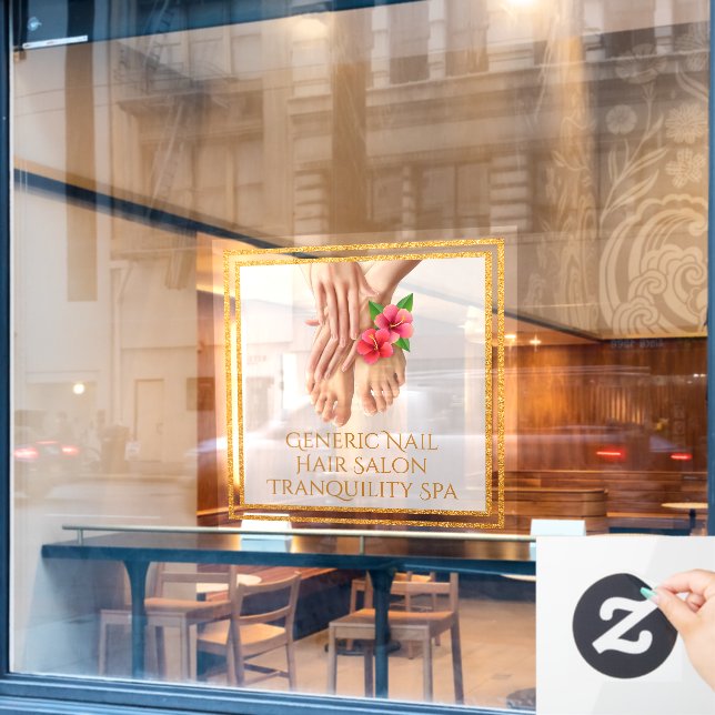 Customize Generic Nail Hair Salon Tranquility Spa  Window Cling (Cafe Window)