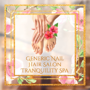 Customize Generic Nail Hair Salon Tranquility Spa Window Cling