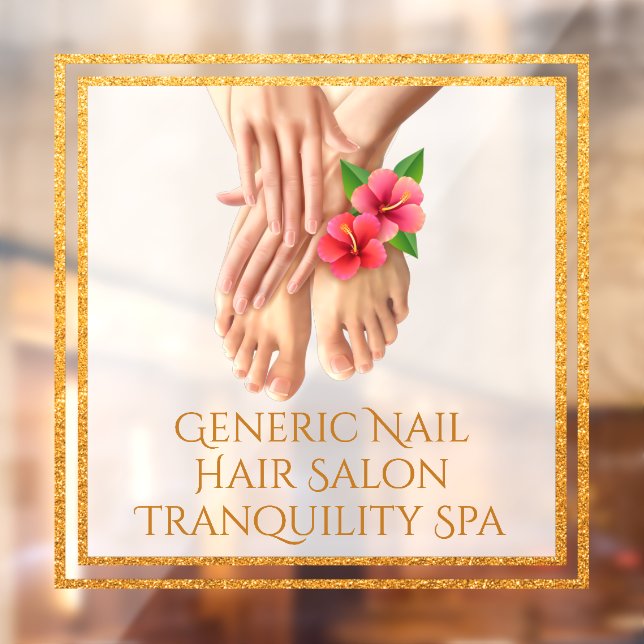 Customize Generic Nail Hair Salon Tranquility Spa Window Cling (Sheet 2)