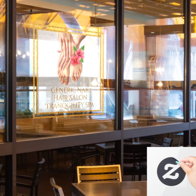 Customize Generic Nail Hair Salon Tranquility Spa  Window Cling (Restaurant Window)