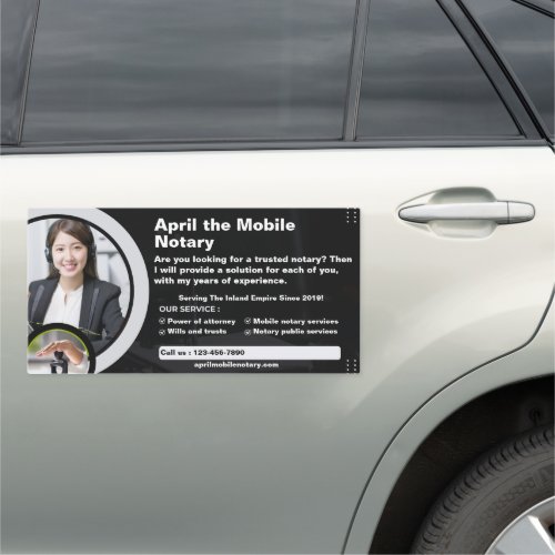 Customize Generic Notary Public With Photo Car Magnet