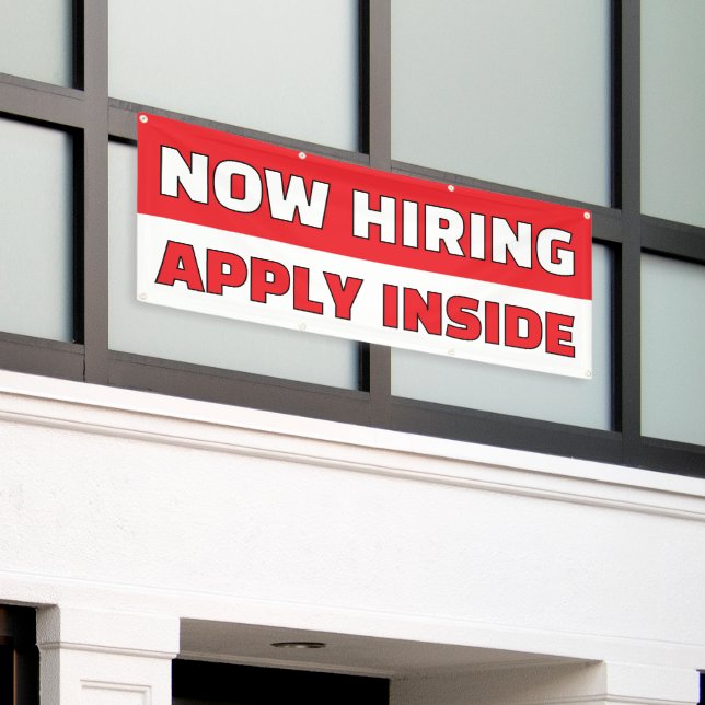 Customize Generic Now Hiring Apply Inside Banner (Outside Building)