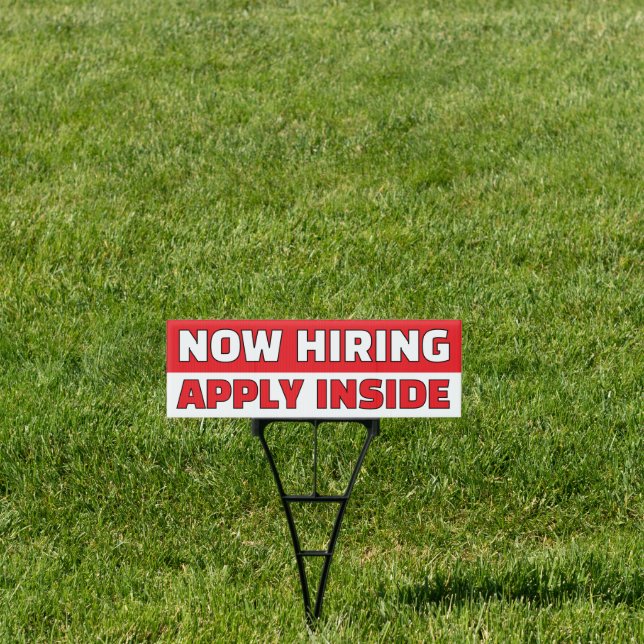 Customize Generic Now Hiring Apply Inside Yard Sign (Insitu)