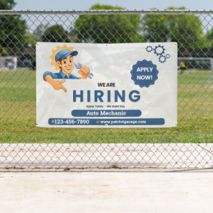 Customize Generic Now Hiring Auto Mechanic  Banner