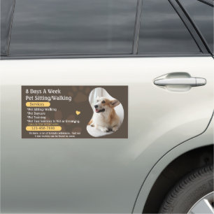 Customize Generic Pet Sitting Walking Business Car Magnet