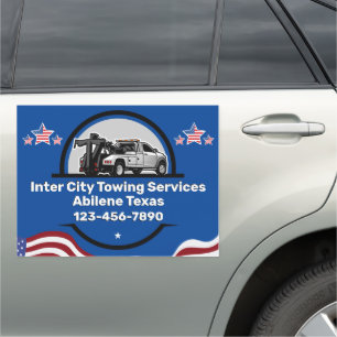 Customize Generic Tow Truck Business Patriot Car Magnet