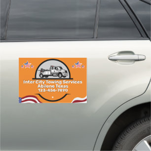 Customize Generic Tow Truck Business Patriot Car Magnet