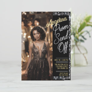 Customize Glamorous Photo Prom Send Off Graduation Invitation