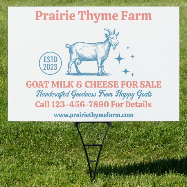 Customize Goat Farm Milk Cheese For Sale   Sign (Insitu)