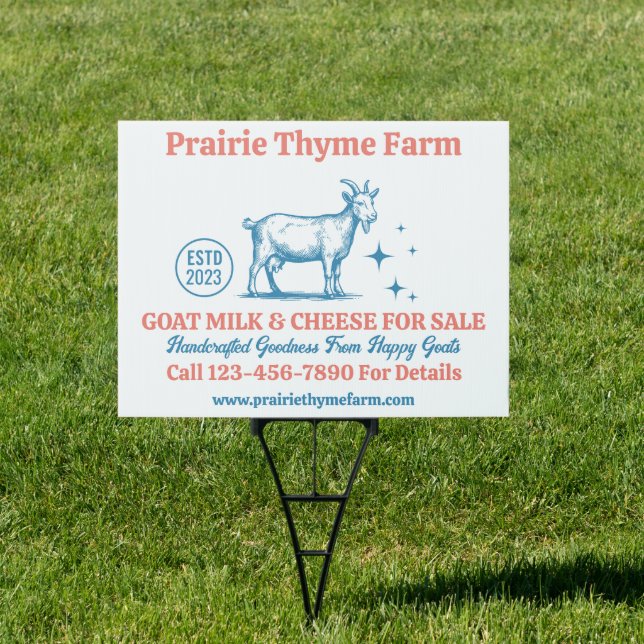 Customize Goat Farm Milk Cheese For Sale   Sign (Insitu)