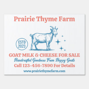 Customize Goat Farm Milk Cheese For Sale Sign