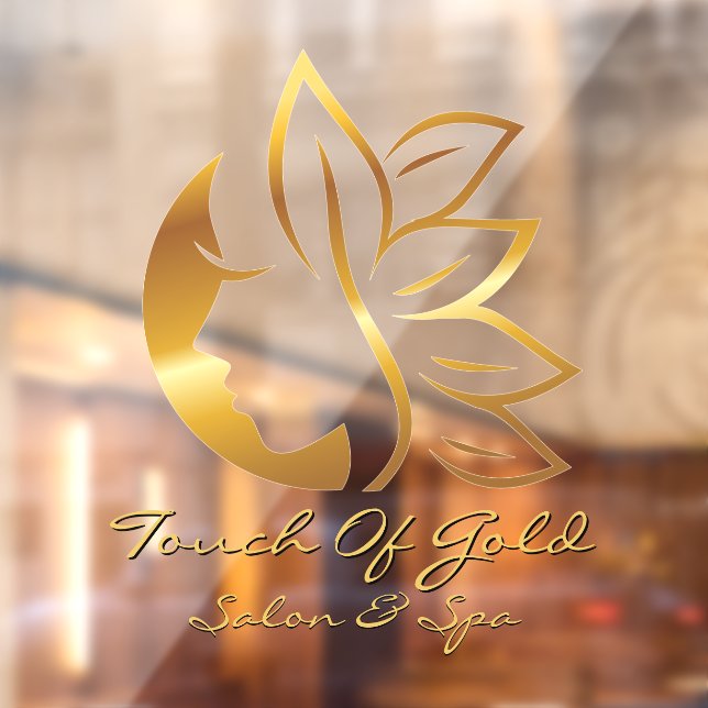 Customize Gold Hair Salon and Spa Business Front   Window Cling (Sheet 2)