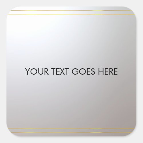 Customize Gold Silver Add Your Text Here Top Square Sticker
