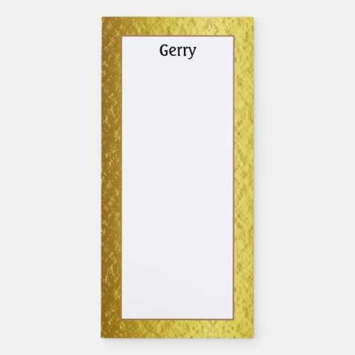 Customize Gold Texture Pattern Magnetic Notepad