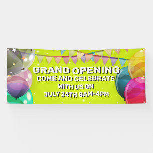Customize Grand Opening Balloons Bunting Business Banner