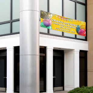 Customize Grand Opening Balloons Bunting Business Banner