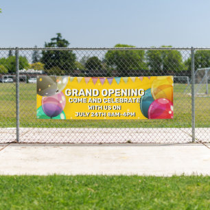 Customize Grand Opening Balloons Bunting Business Banner