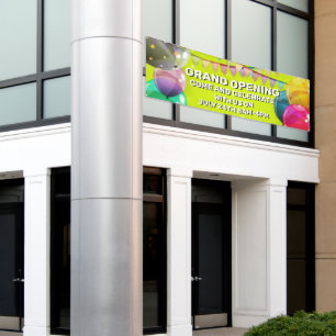 Customize Grand Opening Balloons Bunting Business Banner