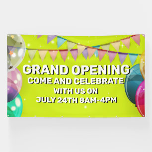 Customize Grand Opening Balloons Bunting Business Banner
