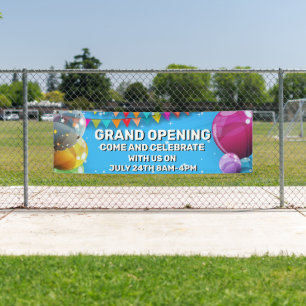 Customize Grand Opening Balloons Bunting Business Banner