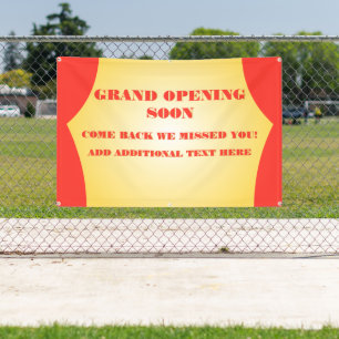 Customize Grand Opening Re-Opening Soon Business Banner