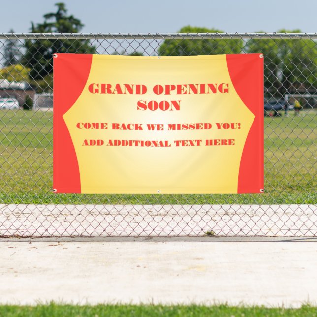 Customize Grand Opening Re-Opening Soon Business  Banner (Insitu)