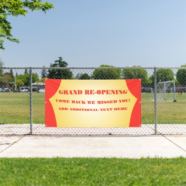 Customize Grand Opening Re-Opening Soon Business Banner (Insitu)