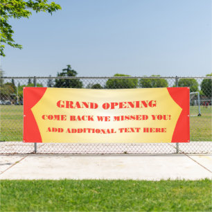 Customize Grand Opening Re-Opening Soon Business Banner