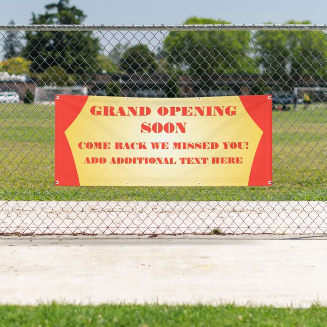 Customize Grand Opening Re-Opening Soon Business  Banner (Insitu)