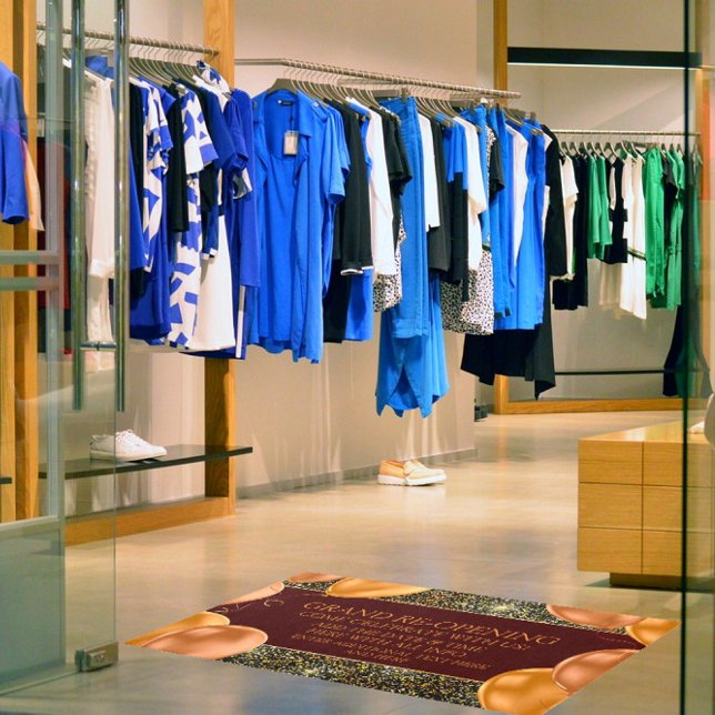 Customize Grand Re-Opening Gold Balloon Shop Rug (Creator Uploaded)