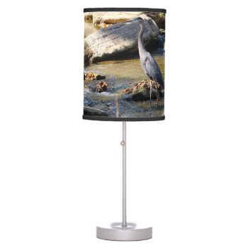 Customize Great Blue Heron Standing In Creek Photo Table Lamp by Scotts_Barn at Zazzle
